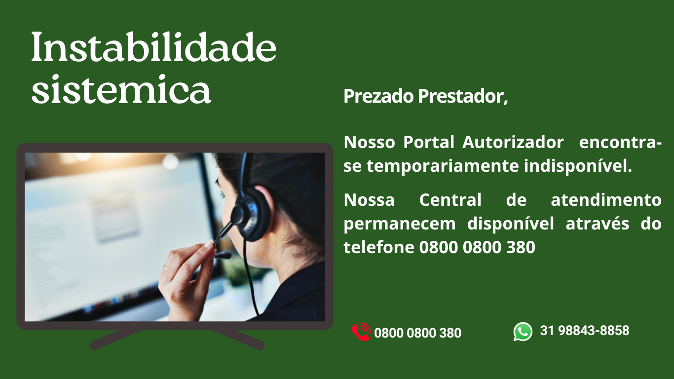 INSTABILIDADE PORTAL AUTORIZADOR