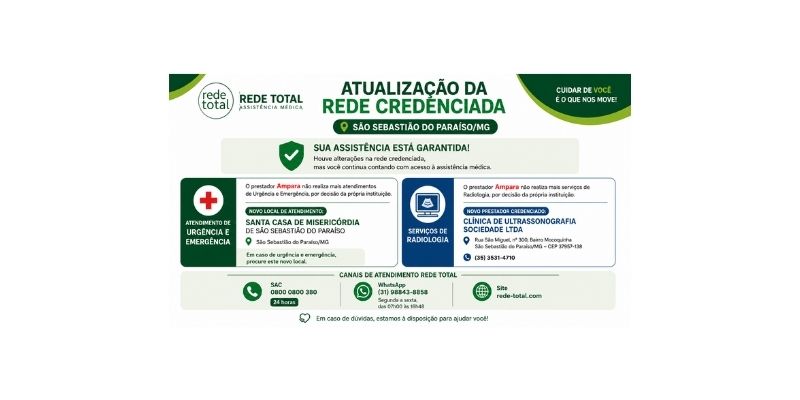 ATUALIZAÇÃO REDE CREDENCIADA SÃO SEBASTIÃO DO PARAISO MG